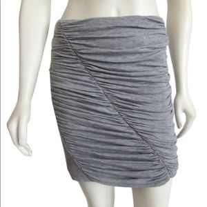 Rag & Bone Mini Skirt in Grey Ruched Jersey